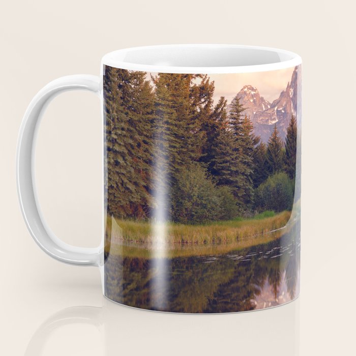 Grand Teton Mountain Sunrise - Schwabacher Landing Coffee Mug Gallery Image 3