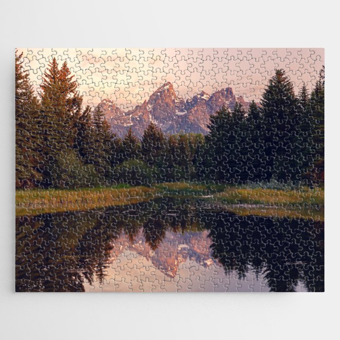 Grand Teton Mountain Sunrise - Schwabacher Landing Jigsaw Puzzle Gallery Image 1