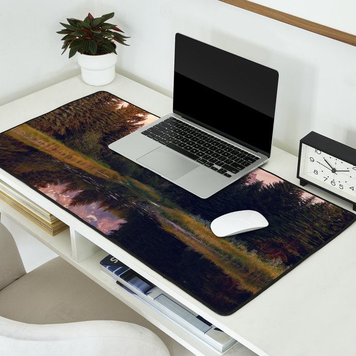 Grand Teton Mountain Sunrise - Schwabacher Landing Desk Mat Gallery Image 2