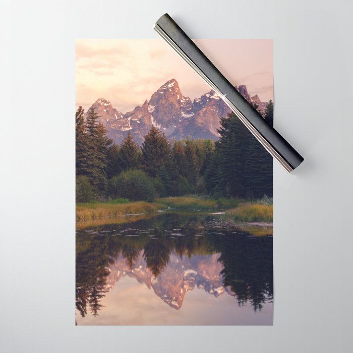 Grand Teton Mountain Sunrise - Schwabacher Landing Wrapping Paper Gallery Image 1