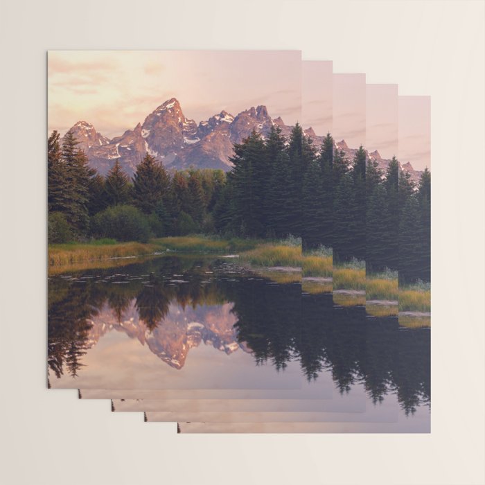 Grand Teton Mountain Sunrise - Schwabacher Landing Wrapping Paper Gallery Image 3