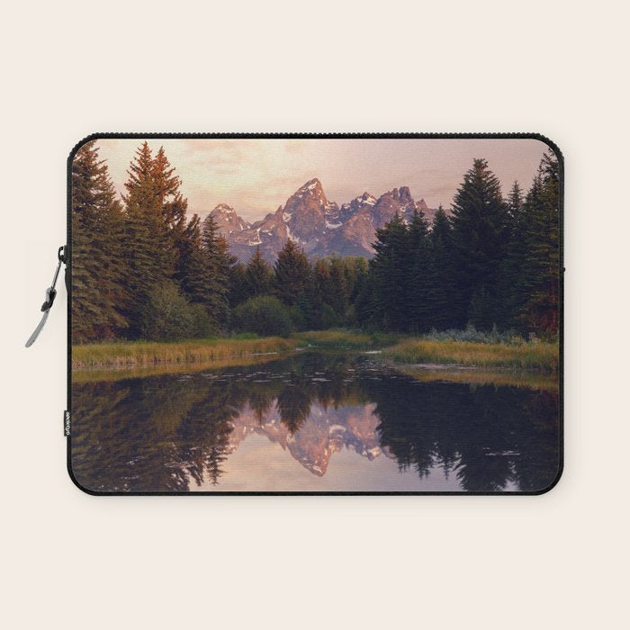 Grand Teton Mountain Sunrise - Schwabacher Landing Laptop Sleeve Gallery Image 1