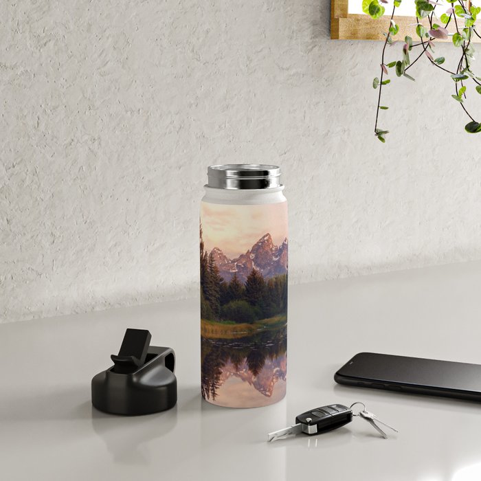 Grand Teton Mountain Sunrise - Schwabacher Landing Water Bottle Gallery Image 4