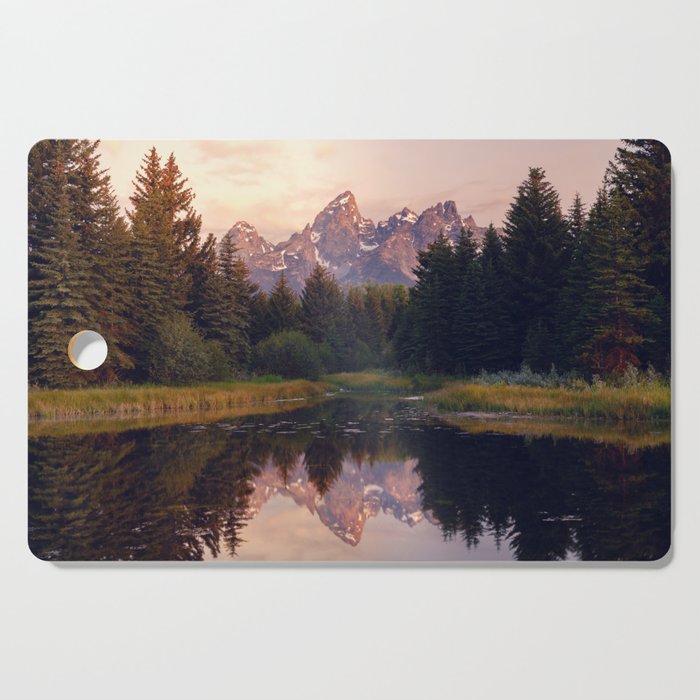 Grand Teton Mountain Sunrise - Schwabacher Landing Cutting Board Gallery Image 1