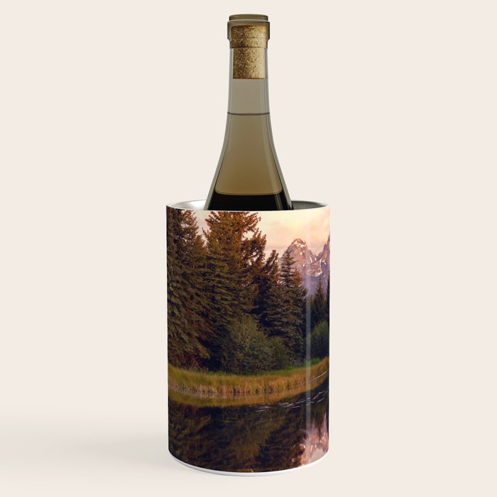 Grand Teton Mountain Sunrise - Schwabacher Landing Wine Chiller Gallery Image 2