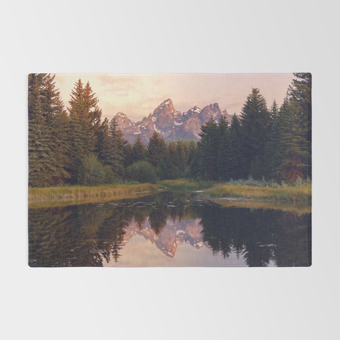 Grand Teton Mountain Sunrise - Schwabacher Landing Rug Gallery Image 2