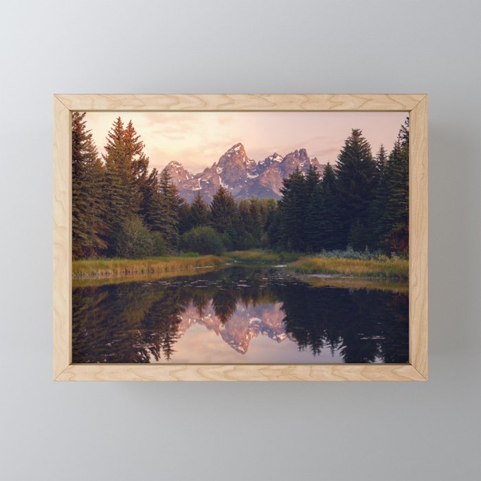 Grand Teton Mountain Sunrise - Schwabacher Landing Mini Art Print Gallery Image 1