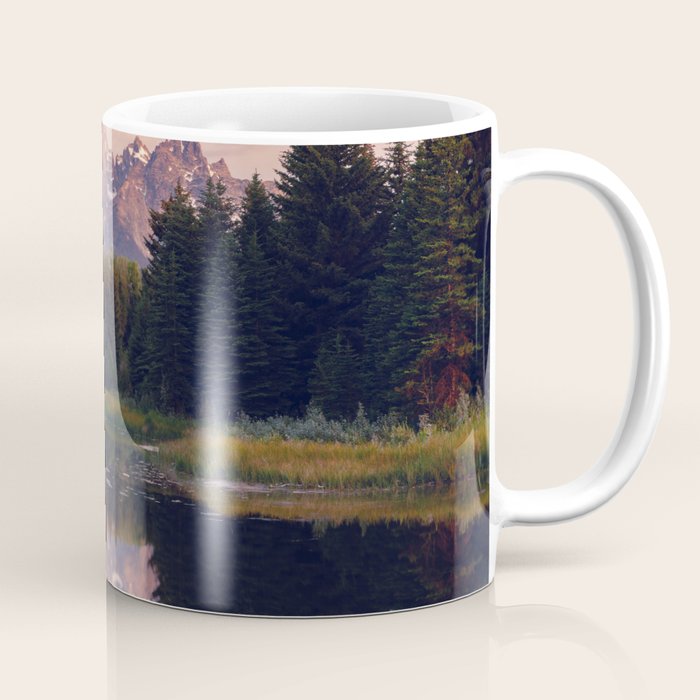 Grand Teton Mountain Sunrise - Schwabacher Landing Coffee Mug Gallery Image 1