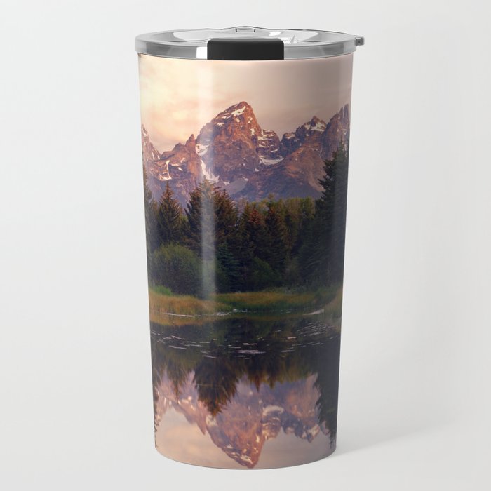 Grand Teton Mountain Sunrise - Schwabacher Landing Travel Mug Gallery Image 1