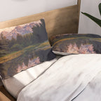 Grand Teton Mountain Sunrise - Schwabacher Landing Pillow Sham Gallery Image 2