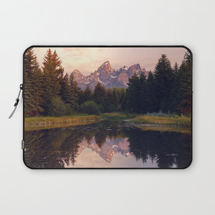 Grand Teton Mountain Sunrise - Schwabacher Landing Laptop Sleeve Gallery Image 1