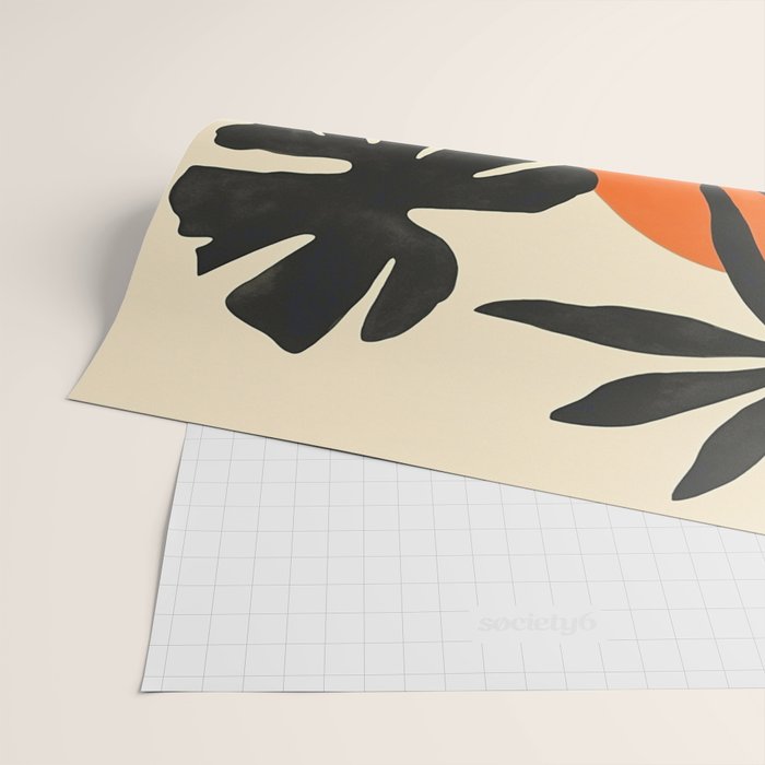 Terracotta Sun Botanical Silhouettes Wrapping Paper Gallery Image 2