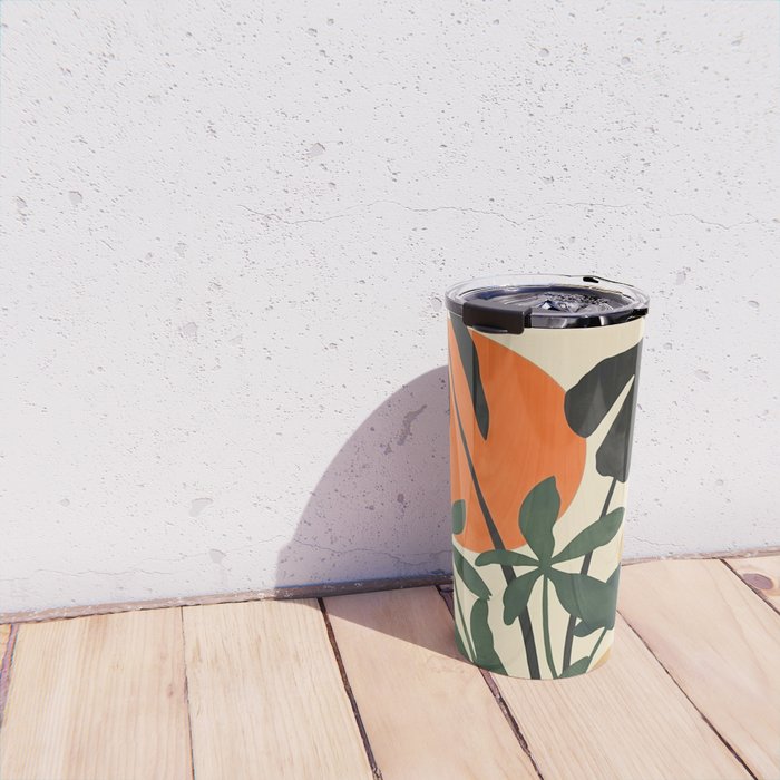 Terracotta Sun Botanical Silhouettes Travel Mug Gallery Image 4