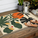 Terracotta Sun Botanical Silhouettes Outdoor Rug Gallery Image 2