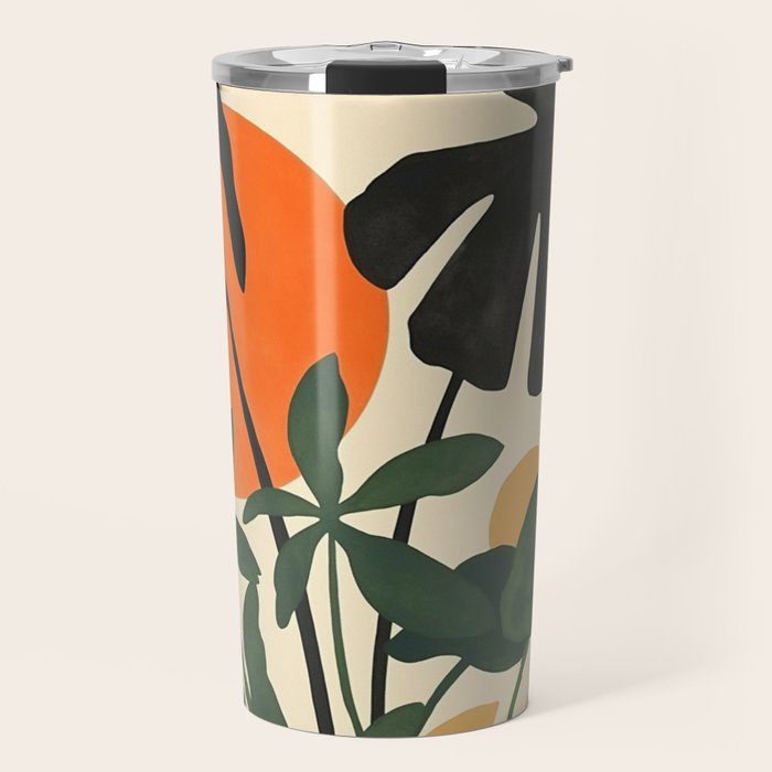 Terracotta Sun Botanical Silhouettes Travel Mug Gallery Image 1