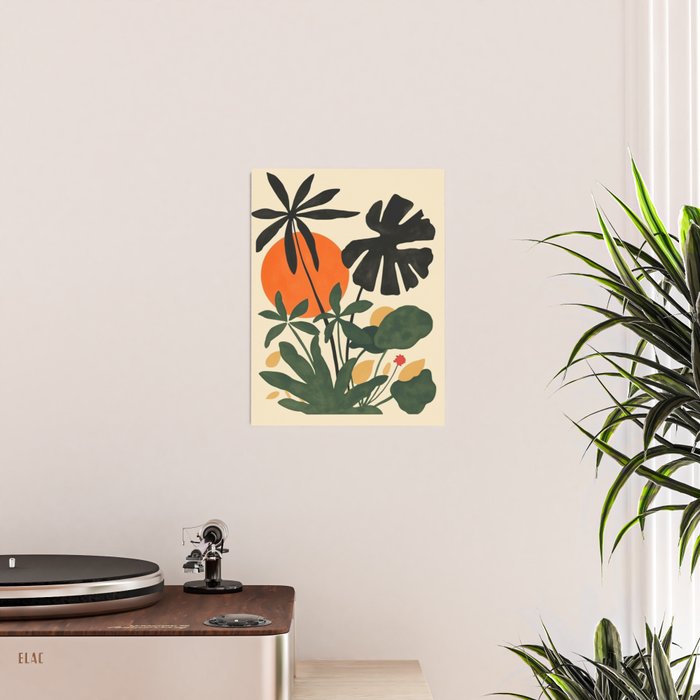 Terracotta Sun Botanical Silhouettes Poster Gallery Image 2