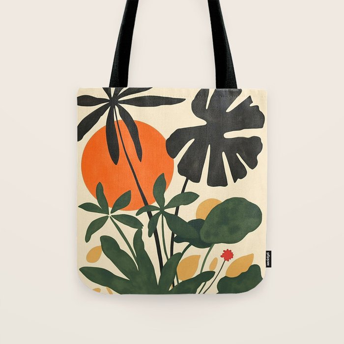 Terracotta Sun Botanical Silhouettes Tote Bag Gallery Image 1