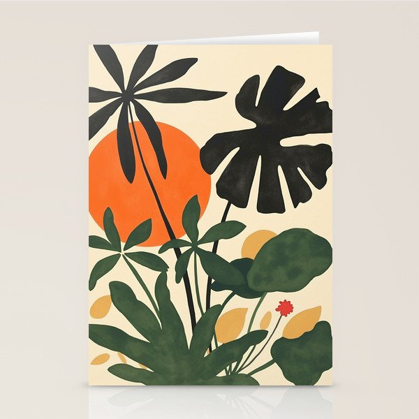 Terracotta Sun Botanical Silhouettes Stationery Card Gallery Image 2