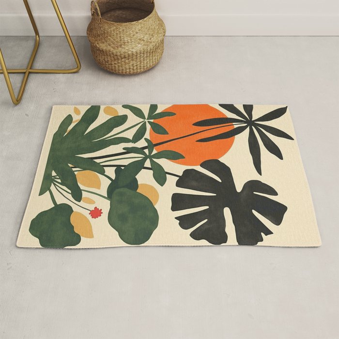 Terracotta Sun Botanical Silhouettes Rug Gallery Image 1