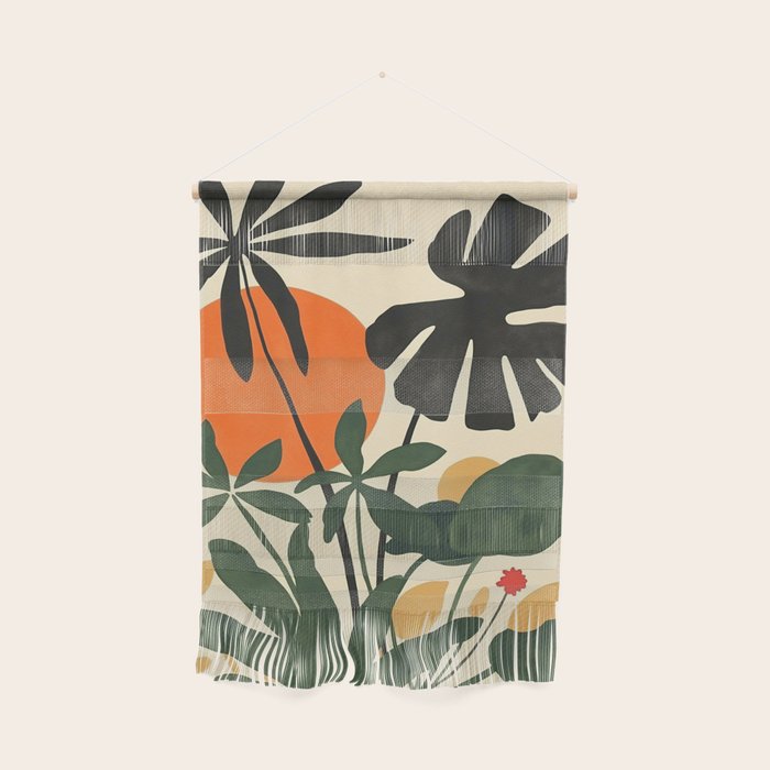 Terracotta Sun Botanical Silhouettes Wall Hanging Gallery Image 1