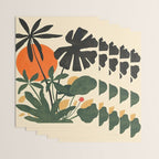 Terracotta Sun Botanical Silhouettes Wrapping Paper Gallery Image 3