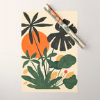 Terracotta Sun Botanical Silhouettes Wrapping Paper Gallery Image 1