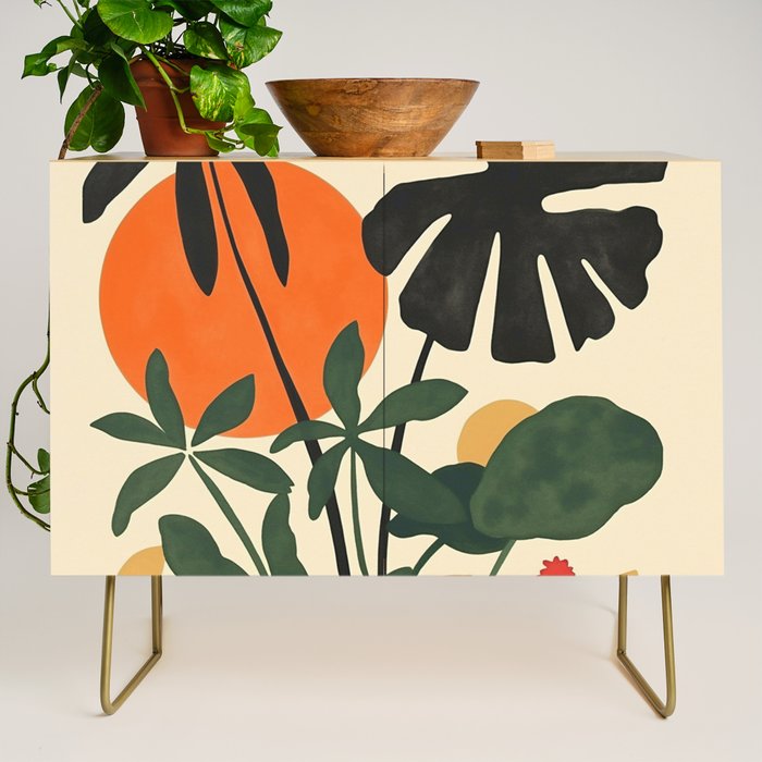 Terracotta Sun Botanical Silhouettes Credenza Gallery Image 1