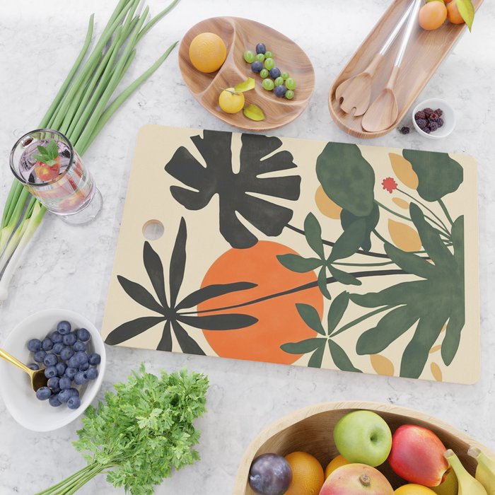 Terracotta Sun Botanical Silhouettes Cutting Board Gallery Image 2