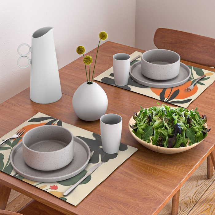 Terracotta Sun Botanical Silhouettes Placemat Gallery Image 2