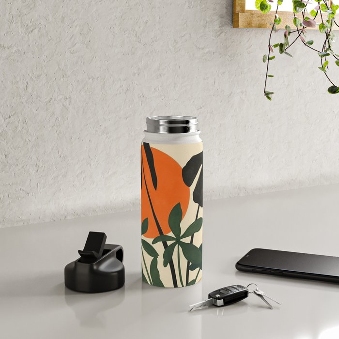 Terracotta Sun Botanical Silhouettes Water Bottle Gallery Image 4