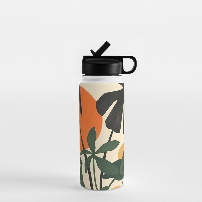 Terracotta Sun Botanical Silhouettes Water Bottle Gallery Image 1