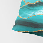 Aqua Turquoise Day Blue Galaxy Marble Pillow Sham Gallery Image 4