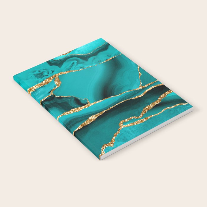 Aqua Turquoise Day Blue Galaxy Marble Notebook Gallery Image 2
