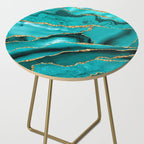 Aqua Turquoise Day Blue Galaxy Marble Side Table Gallery Image 2