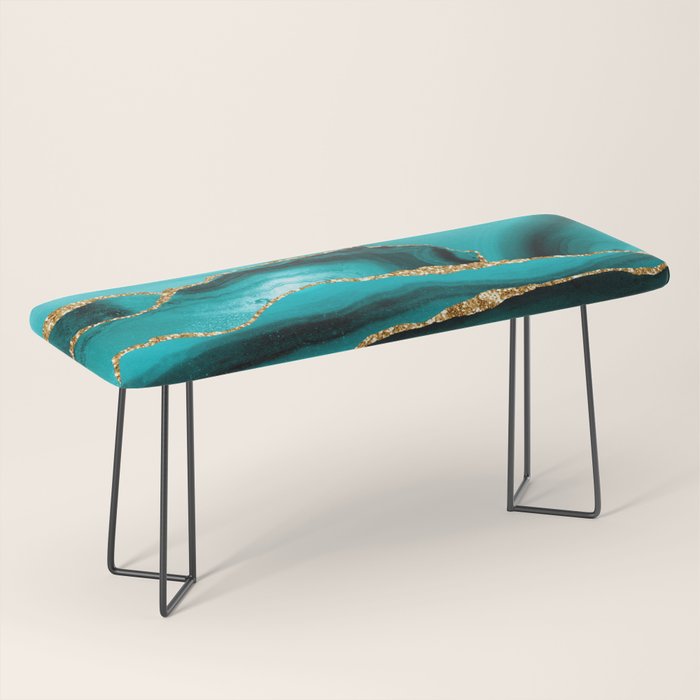 Aqua Turquoise Day Blue Galaxy Marble Bench Gallery Image 1
