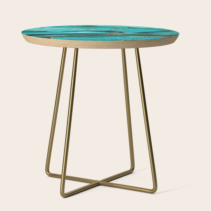 Aqua Turquoise Day Blue Galaxy Marble Side Table Gallery Image 1