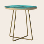Aqua Turquoise Day Blue Galaxy Marble Side Table Gallery Image 1