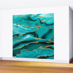 Aqua Turquoise Day Blue Galaxy Marble Wall Mural Gallery Image 2