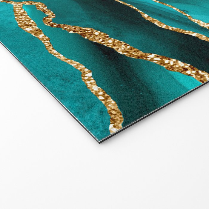 Aqua Turquoise Day Blue Galaxy Marble Welcome Mat Gallery Image 2