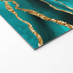 Aqua Turquoise Day Blue Galaxy Marble Welcome Mat Gallery Image 2