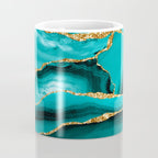 Aqua Turquoise Day Blue Galaxy Marble Coffee Mug Gallery Image 4