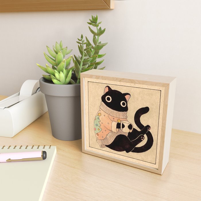Christmas Cat 01 Mini Art Print Gallery Image 2