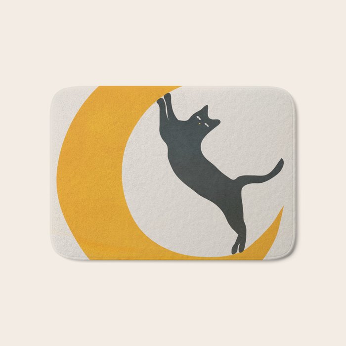 Moon and Cat Bath Mat Gallery Image 1