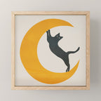 Moon and Cat Mini Art Print Gallery Image 1