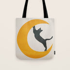 Moon and Cat Tote Bag Gallery Image 1