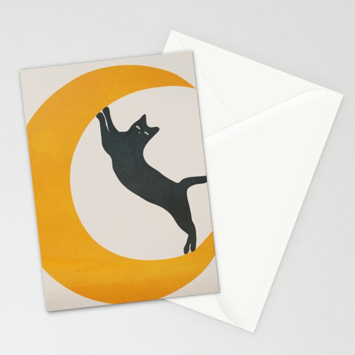 Moon and Cat Stationery Card Gallery Image 2