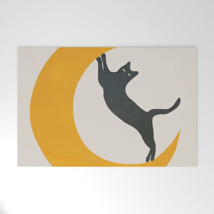Moon and Cat Welcome Mat Gallery Image 1