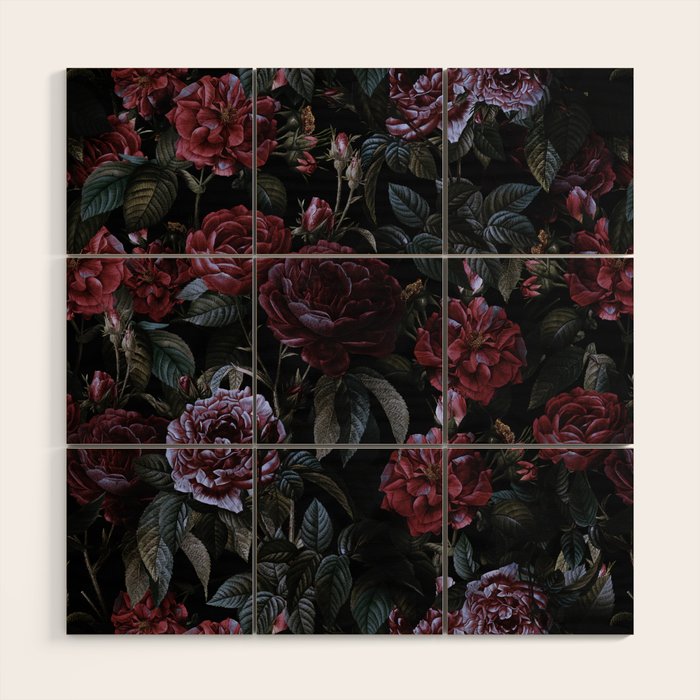 Roses Moon Garden Wood Wall Art Gallery Image 1