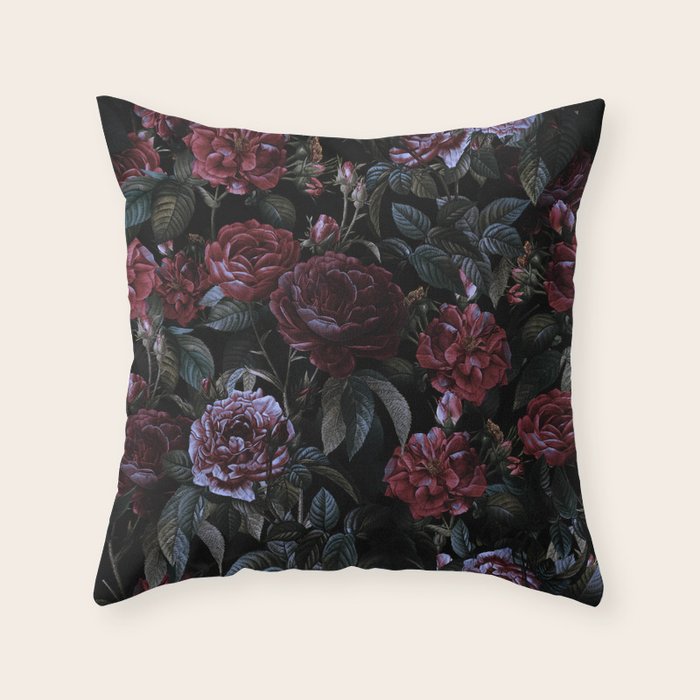 Roses Moon Garden Throw Pillow Gallery Image 6