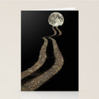 THE MOON | glitter | gold | path | full | planet | star | sky | night | glitter  Stationery Card Gallery Image 2